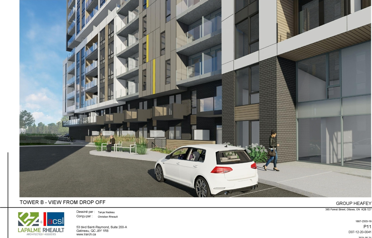 Rendering of building from page 39 of the file '2021-06-23 - Floor Plans and Elevations (2021-05-21)- D07-12-20-0041'