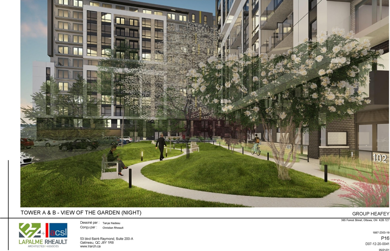 Rendering of building from page 44 of the file '2021-06-23 - Floor Plans and Elevations (2021-05-21)- D07-12-20-0041'