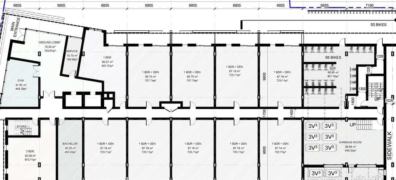 Construction site plan for project from page 50 of the file '2021-06-23 - Floor Plans and Elevations (2021-05-21)- D07-12-20-0041'
