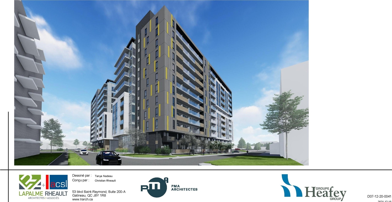 Rendering of building from page 26 of the file '2022-01-25 - Site & Floor Plans - D07-12-20-0041'