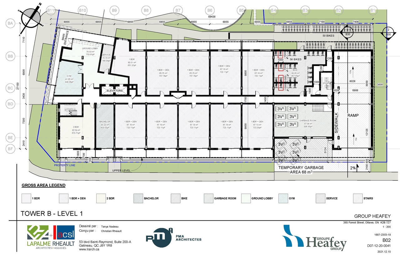 Construction site plan for project from page 27 of the file '2022-01-25 - Site & Floor Plans - D07-12-20-0041'