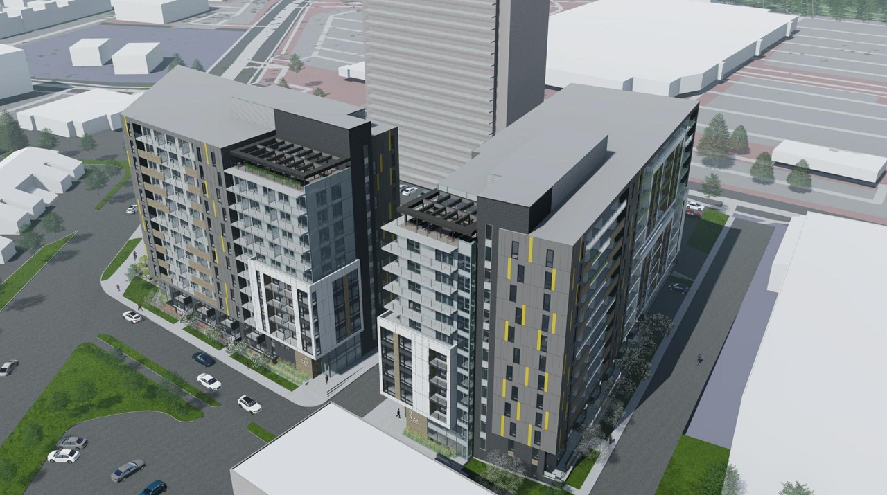 Rendering of building from page 47 of the file '2022-01-25 - Site & Floor Plans - D07-12-20-0041'