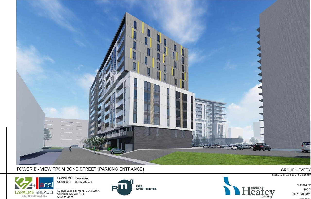 Rendering of building from page 56 of the file '2022-01-25 - Site & Floor Plans - D07-12-20-0041'