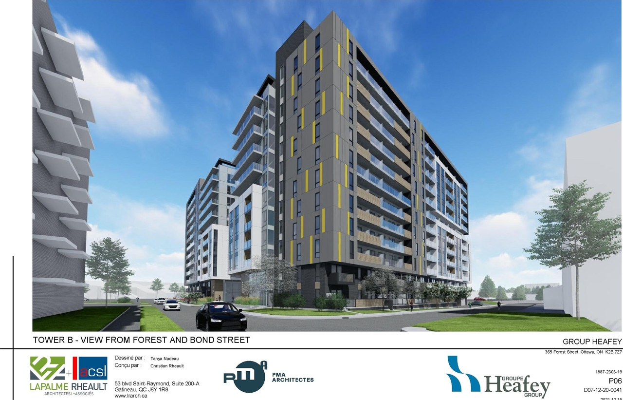 Rendering of building from page 57 of the file '2022-01-25 - Site & Floor Plans - D07-12-20-0041'