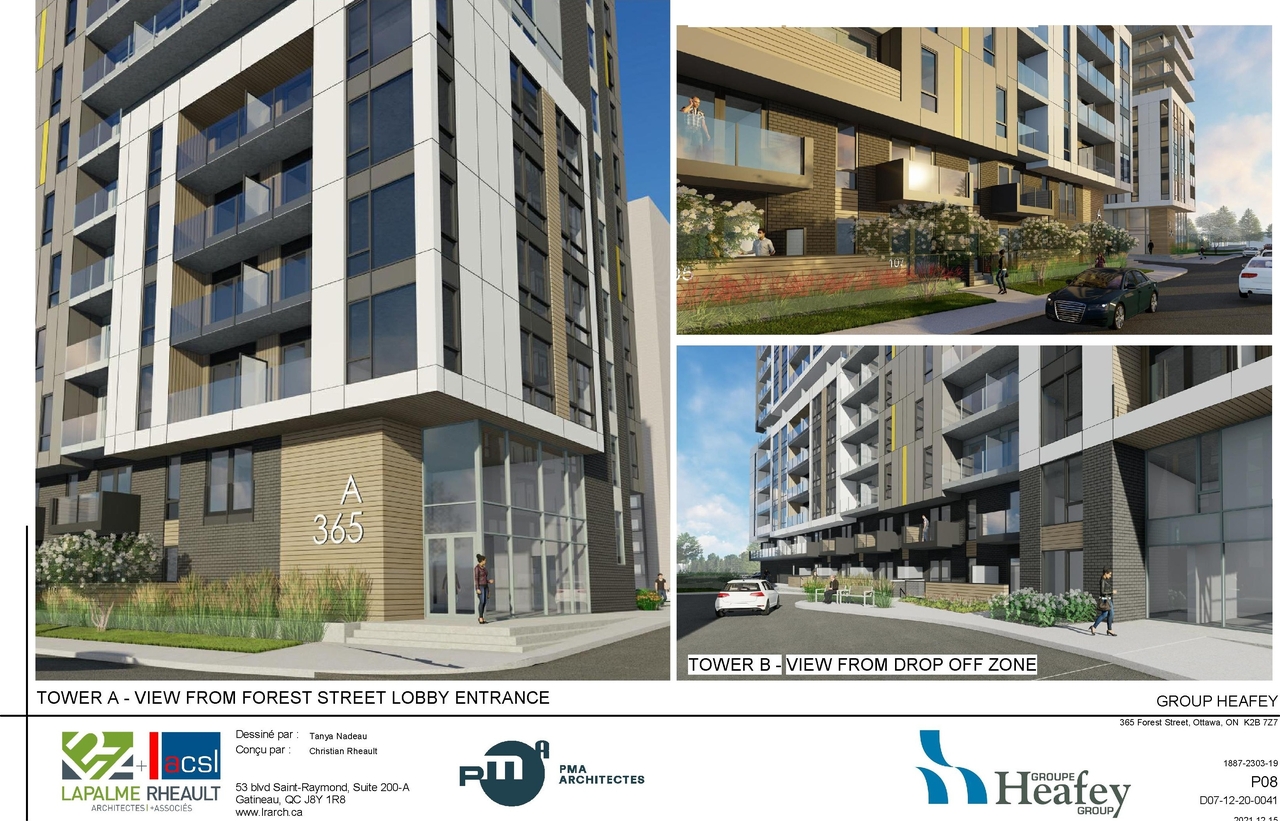 Rendering of building from page 59 of the file '2022-01-25 - Site & Floor Plans - D07-12-20-0041'