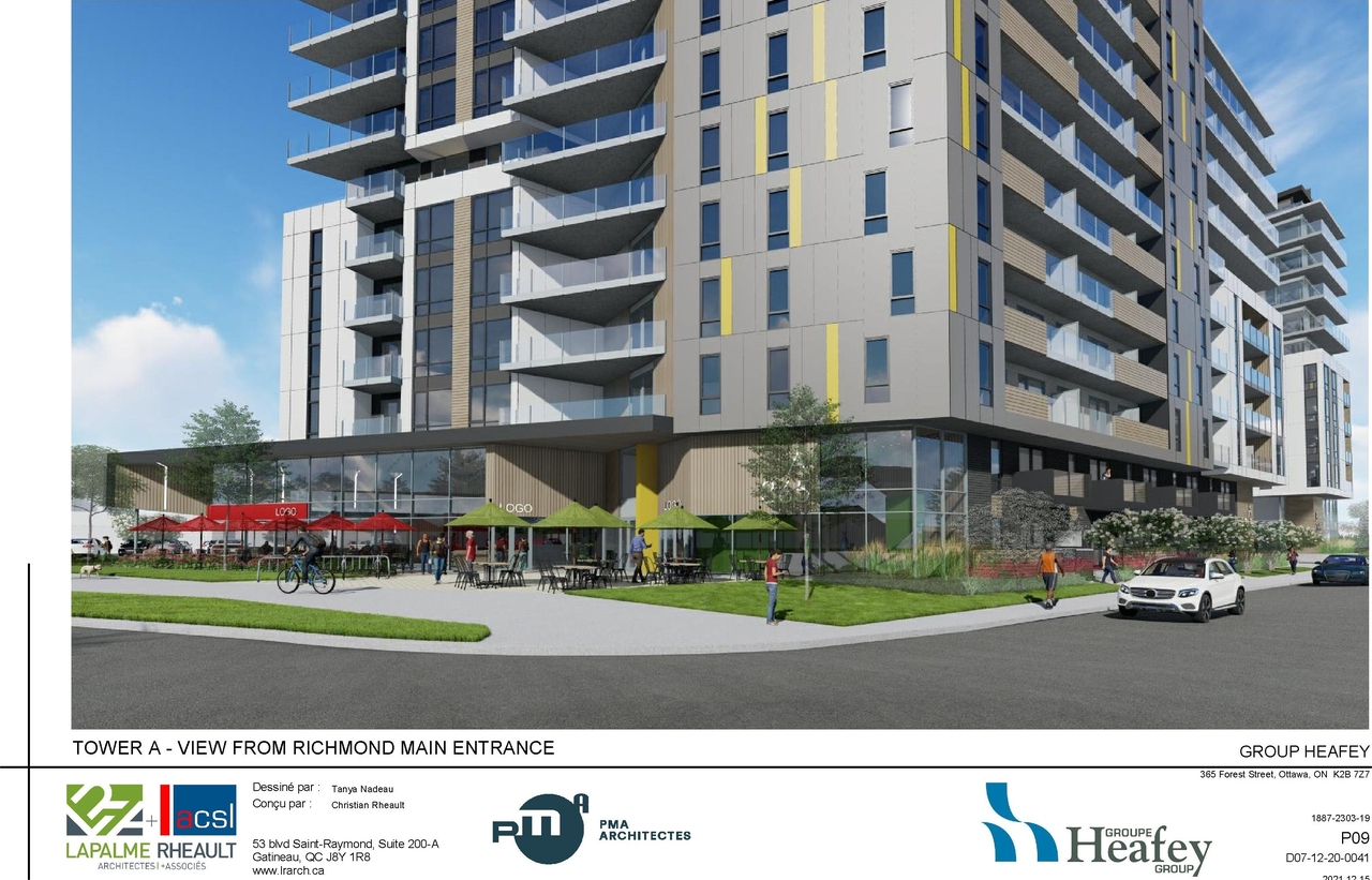 Rendering of building from page 60 of the file '2022-01-25 - Site & Floor Plans - D07-12-20-0041'