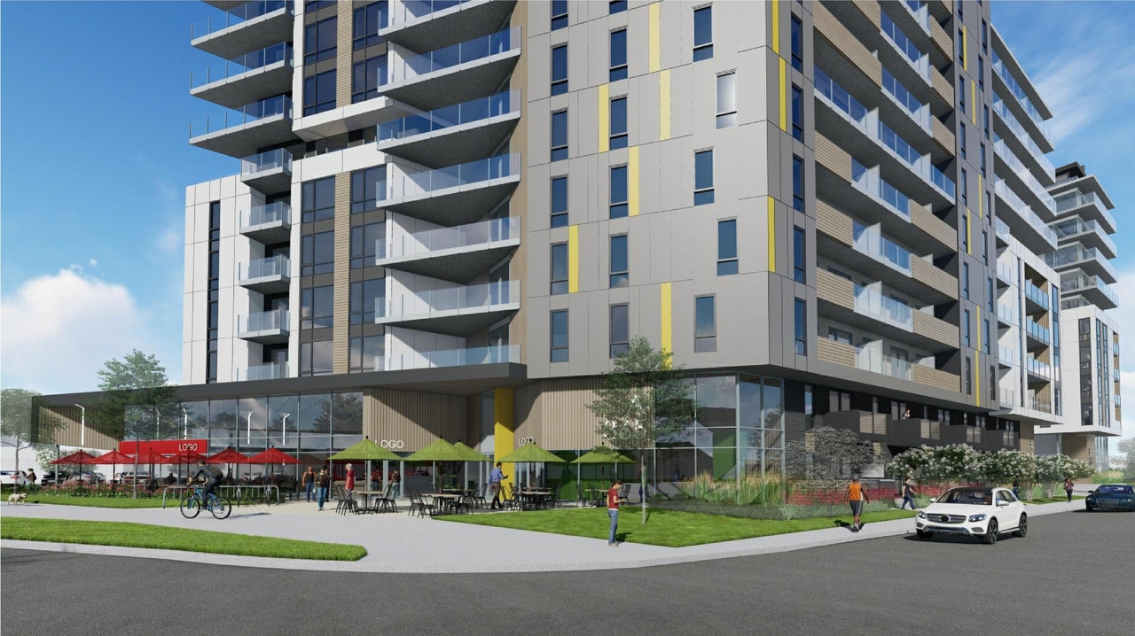 Rendering of building from page 60 of the file '2022-01-25 - Site & Floor Plans - D07-12-20-0041'