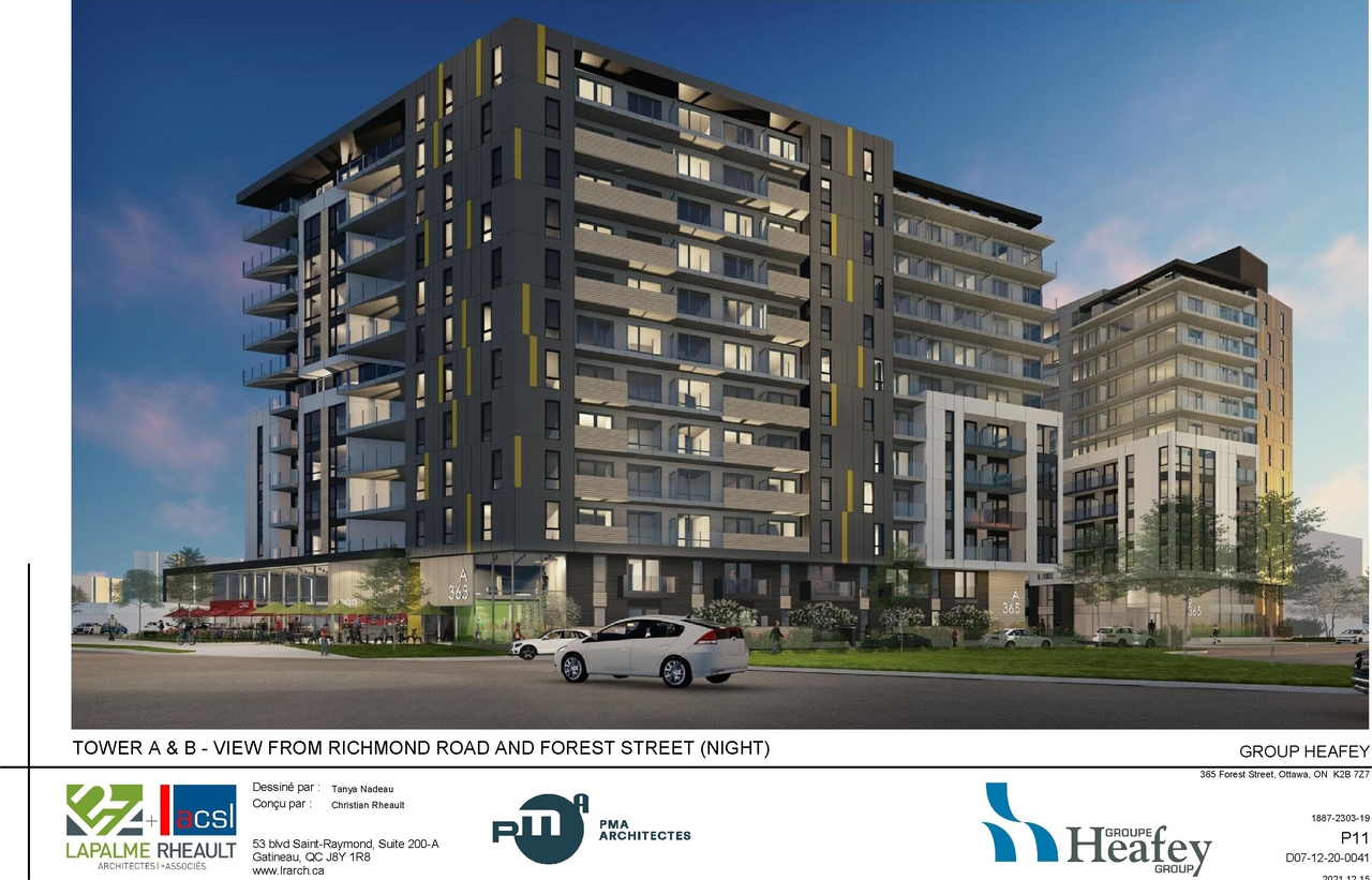 Rendering of building from page 62 of the file '2022-01-25 - Site & Floor Plans - D07-12-20-0041'
