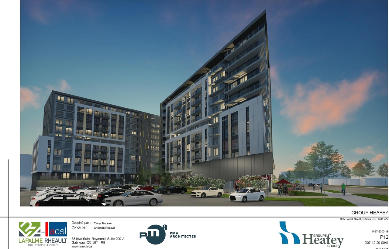 Rendering of building from page 63 of the file '2022-01-25 - Site & Floor Plans - D07-12-20-0041'