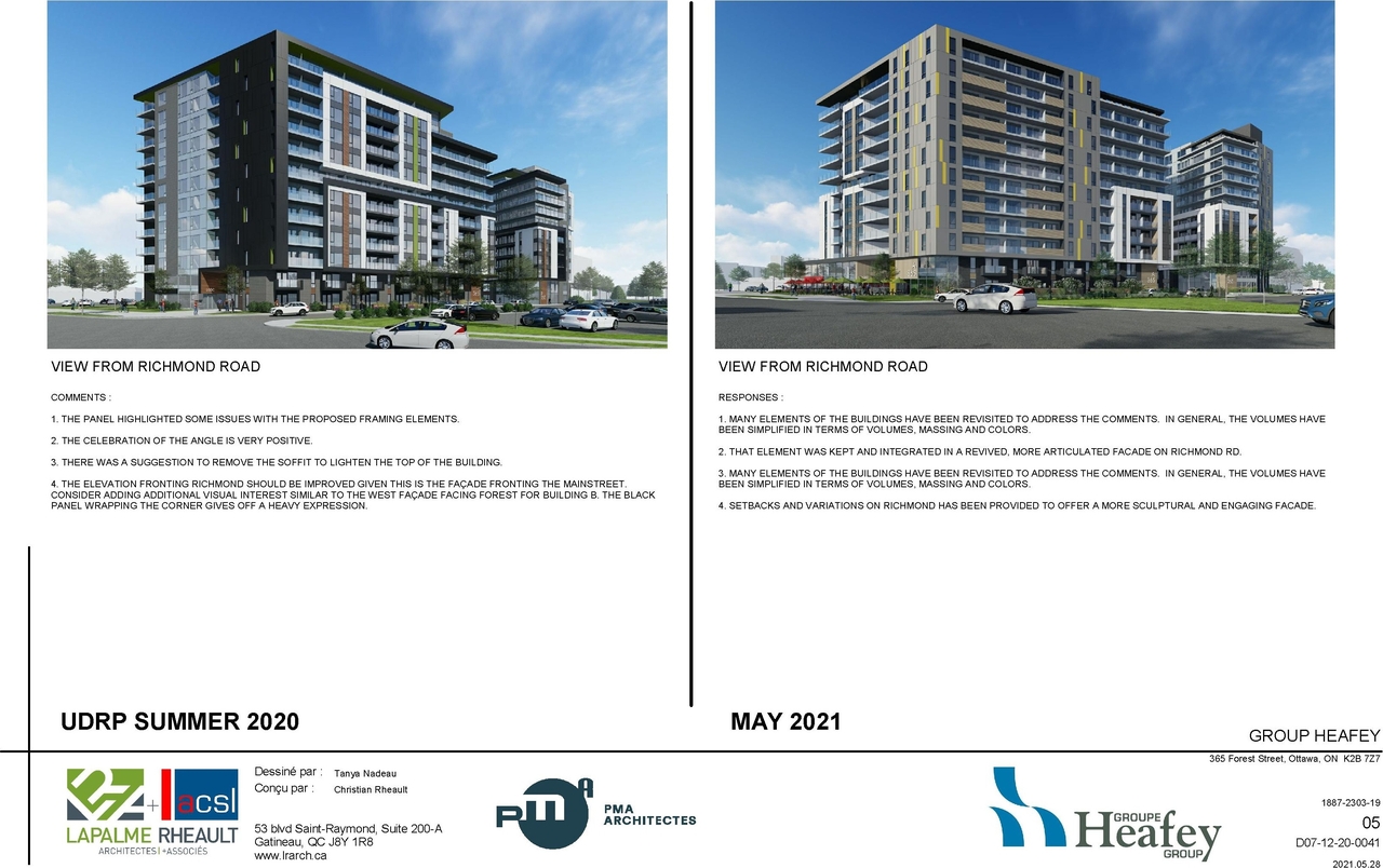 Rendering of building from page 5 of the file '2021-06-23 - Floor Plans and Elevations (2021-05-28) - D07-12-20-0041'