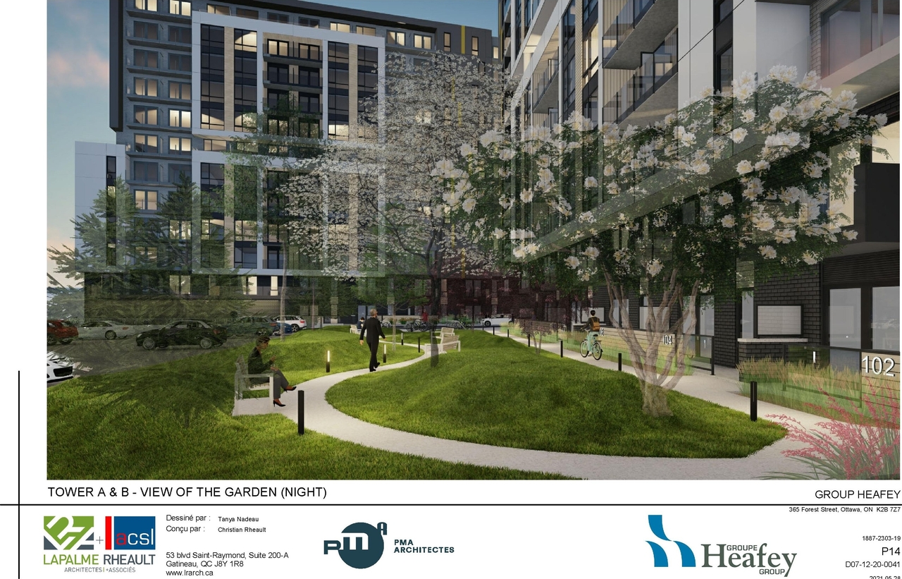 Rendering of building from page 68 of the file '2021-06-23 - Floor Plans and Elevations (2021-05-28) - D07-12-20-0041'