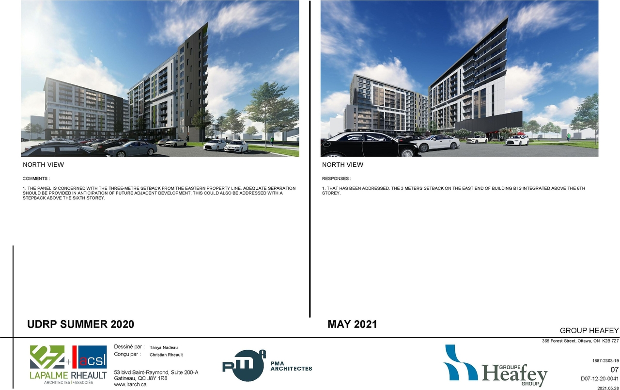 Rendering of building from page 7 of the file '2021-06-23 - Floor Plans and Elevations (2021-05-28) - D07-12-20-0041'