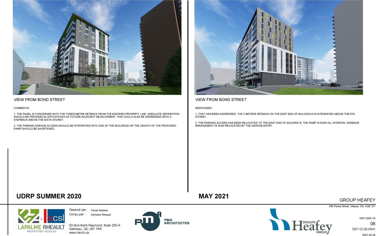 Rendering of building from page 8 of the file '2021-06-23 - Floor Plans and Elevations (2021-05-28) - D07-12-20-0041'