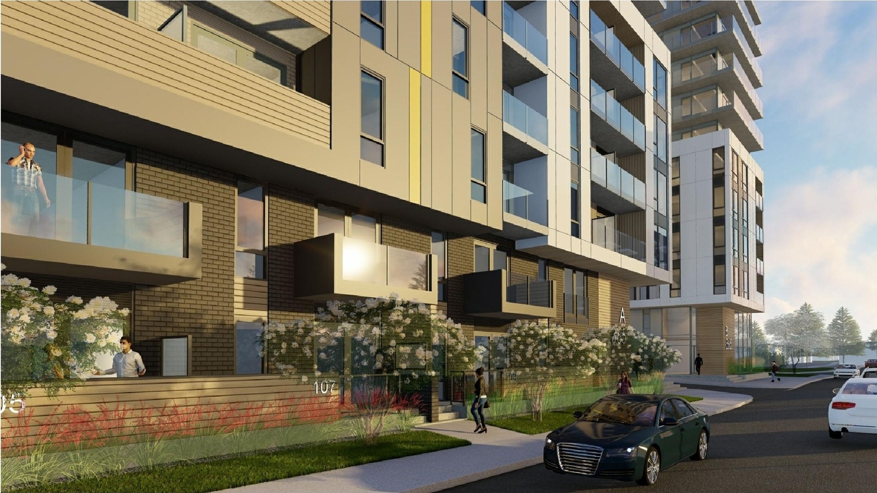 Rendering of building from page 9 of the file '2021-06-23 - Floor Plans and Elevations (2021-05-28) - D07-12-20-0041'