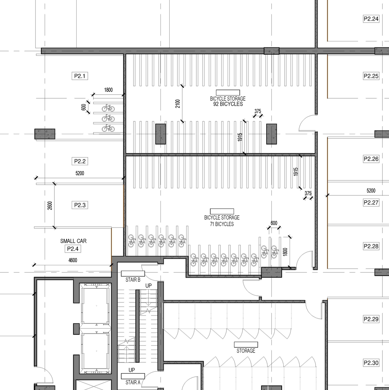 Construction site plan for project from page 1 of the file '2022-06-13 - Approved P1 & P2 Parking Plans and 6th Floor Plan - D07-12-20-0063'