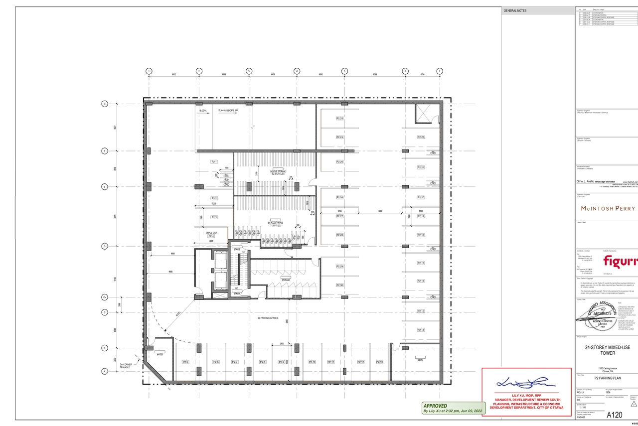 Floor plan for project from page 1 of the file '2022-06-13 - Approved P1 & P2 Parking Plans and 6th Floor Plan - D07-12-20-0063'