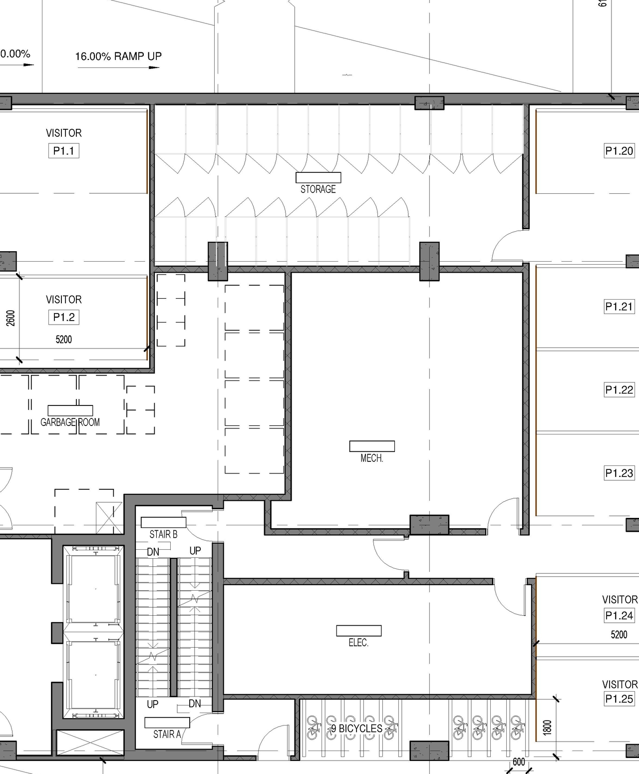 Construction site plan for project from page 2 of the file '2022-06-13 - Approved P1 & P2 Parking Plans and 6th Floor Plan - D07-12-20-0063'