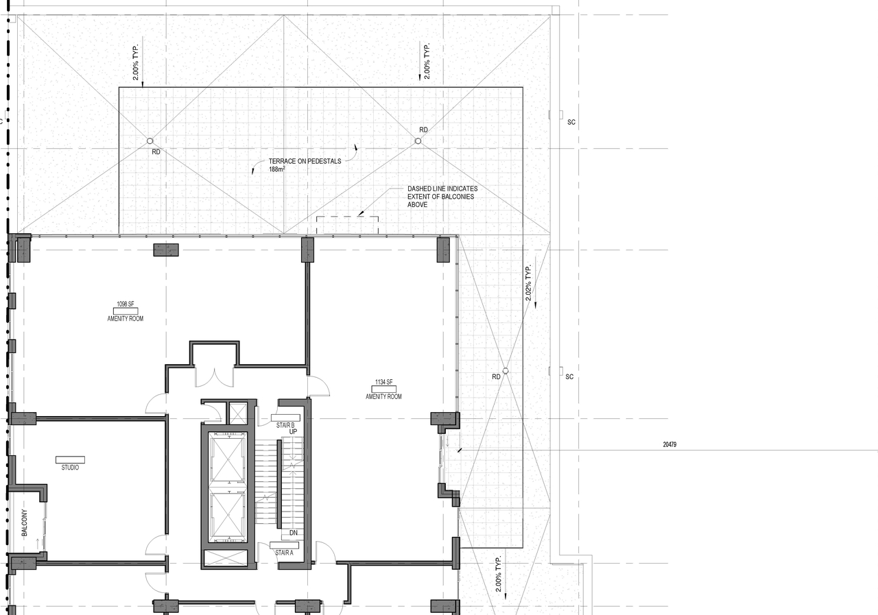 Construction site plan for project from page 3 of the file '2022-06-13 - Approved P1 & P2 Parking Plans and 6th Floor Plan - D07-12-20-0063'