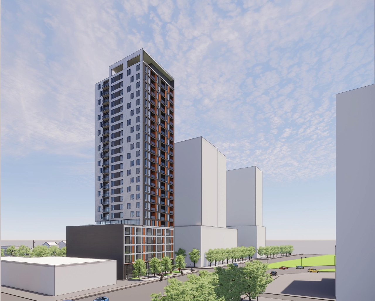 Rendering of building from page 3 of the file '2022-01-17 - Renders - D07-12-20-0063'