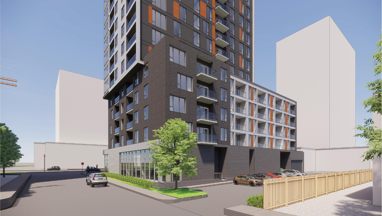 Rendering of building from page 6 of the file '2022-01-17 - Renders - D07-12-20-0063'
