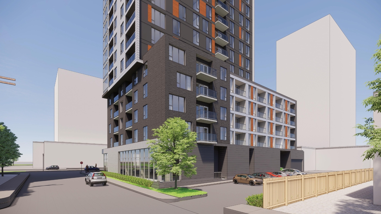 Rendering of building from page 6 of the file '2022-01-17 - Renders - D07-12-20-0063'