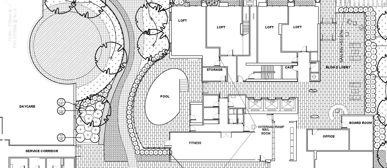 Construction site plan for project from page 27 of the file '2020-06-04 - Design Brief - D07-12-20-0074'