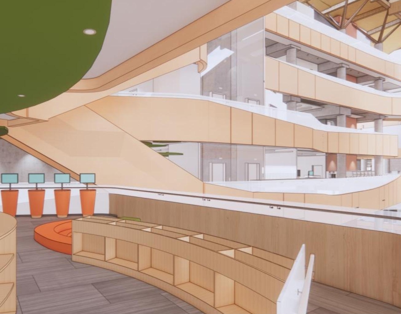 Rendering of building from page 43 of the file '2020-08-05 - Joint Design Review Panel - August 5 - Design Brief EN - D07-12-20-0077'