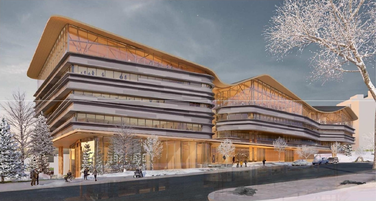 Rendering of building from page 31 of the file '2020-11-26 - 2nd submisision - Design Brief - D07-12-20-0077'