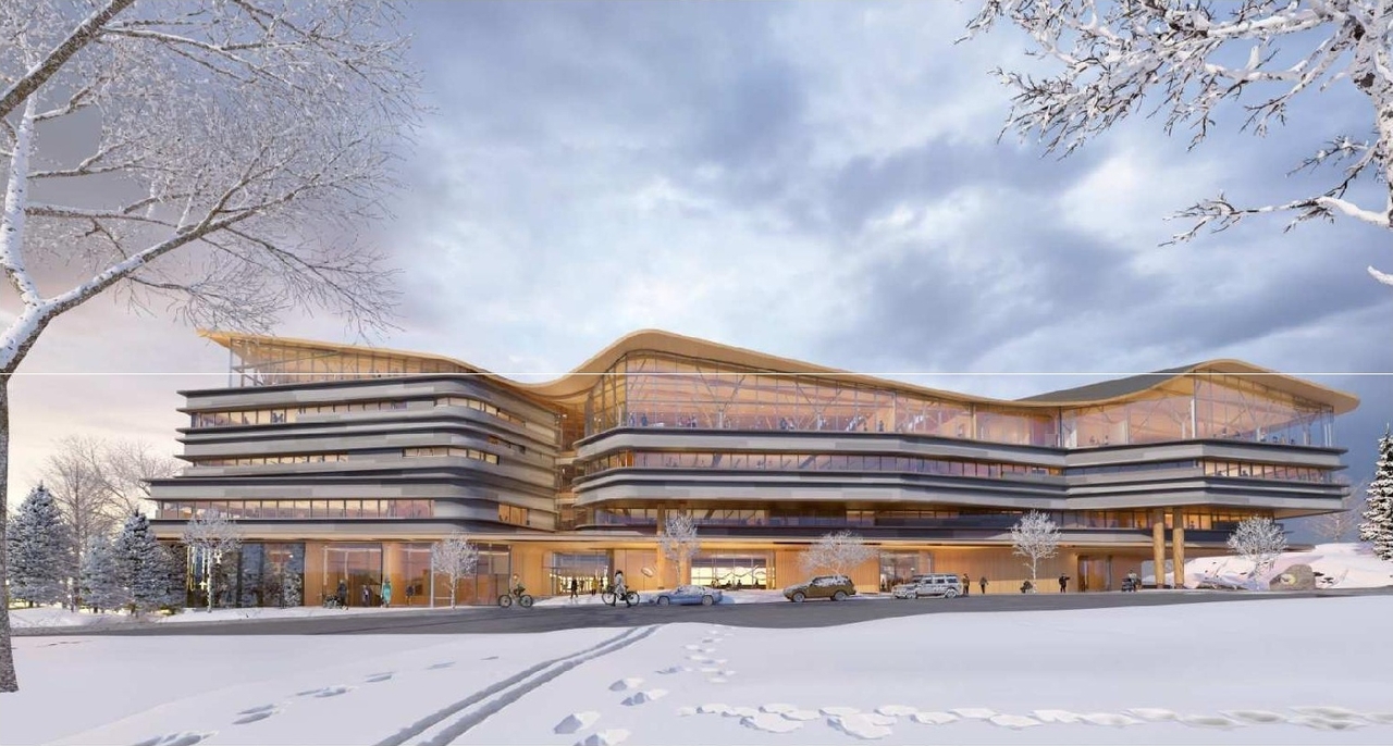 Rendering of building from page 32 of the file '2020-11-26 - 2nd submisision - Design Brief - D07-12-20-0077'