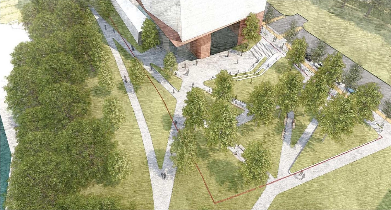 Rendering of building from page 40 of the file '2020-11-26 - 2nd submisision - Design Brief - D07-12-20-0077'