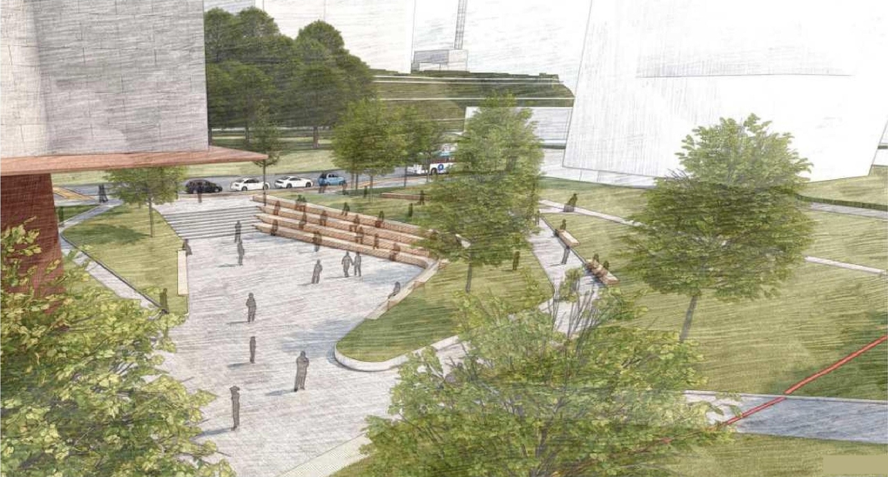 Rendering of building from page 41 of the file '2020-11-26 - 2nd submisision - Design Brief - D07-12-20-0077'