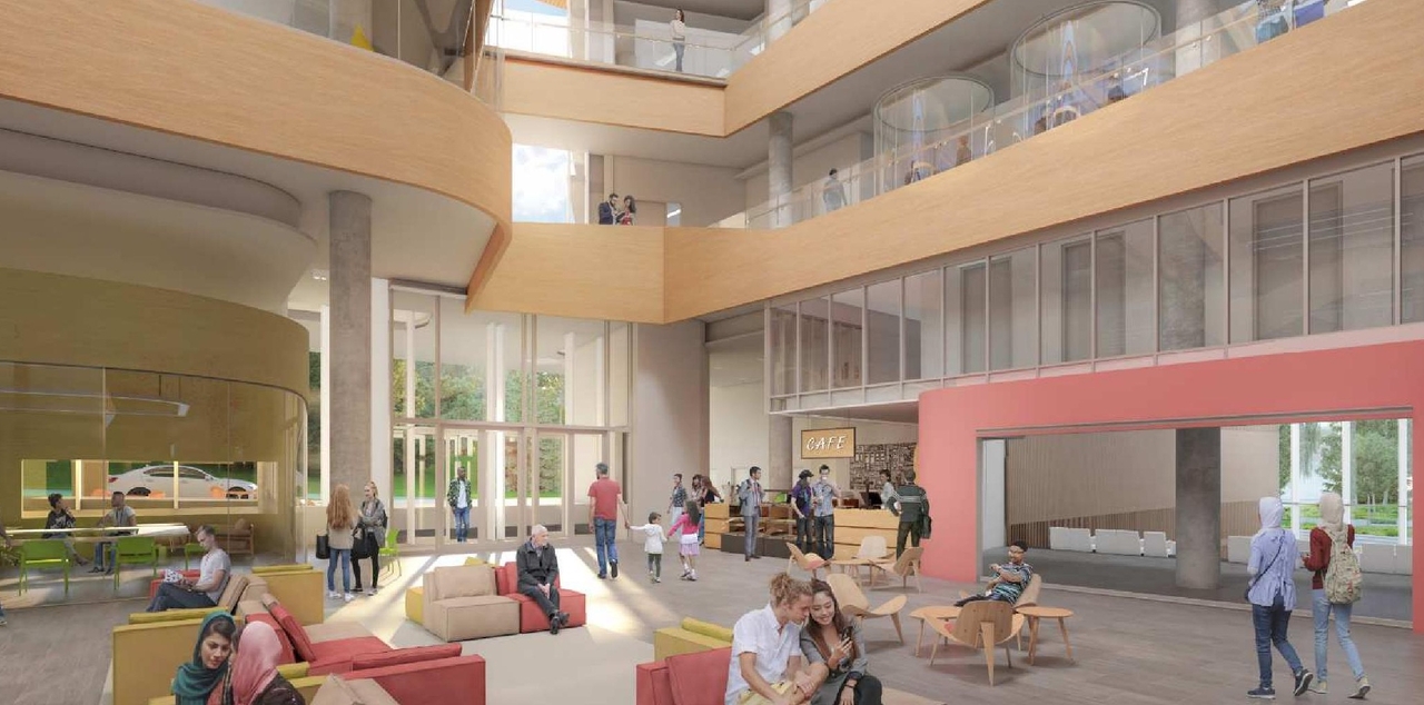 Rendering of building from page 43 of the file '2020-11-26 - 2nd submisision - Design Brief - D07-12-20-0077'