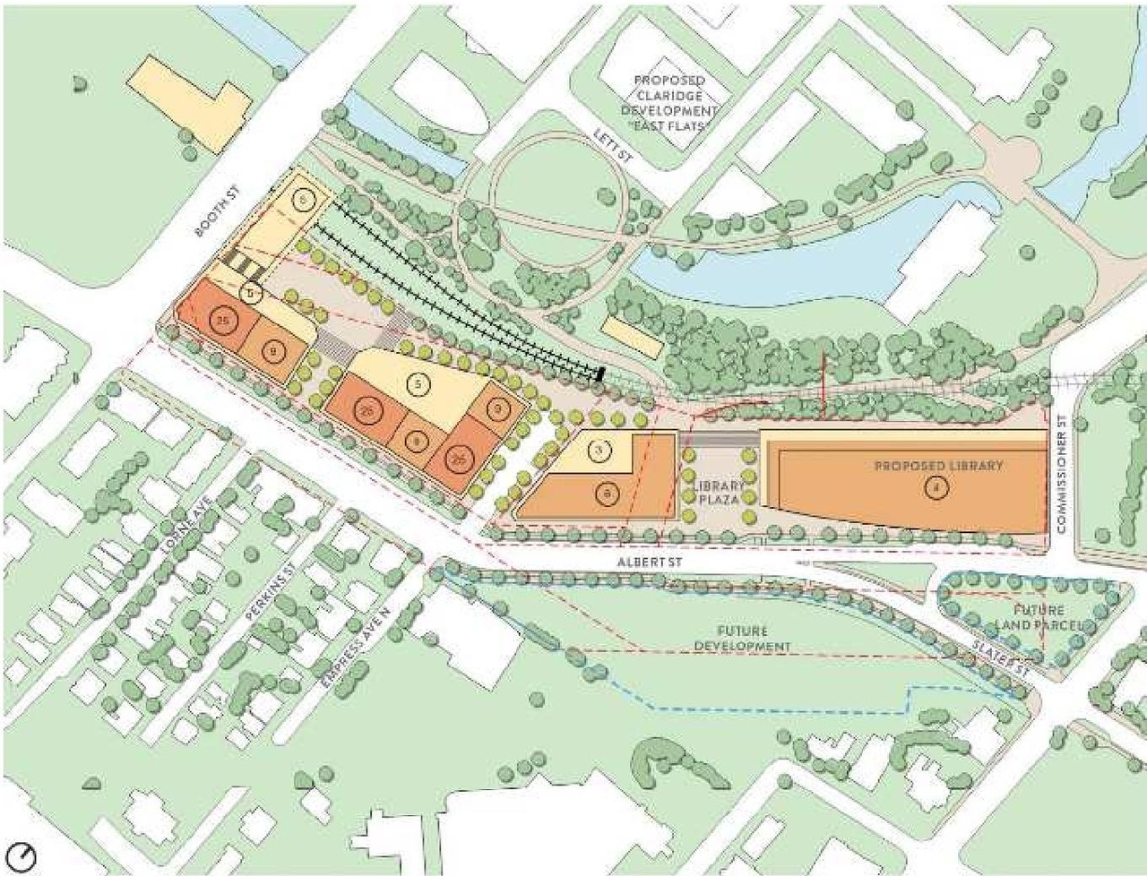 Construction site plan for project from page 8 of the file '2020-11-26 - 2nd submisision - Design Brief - D07-12-20-0077'