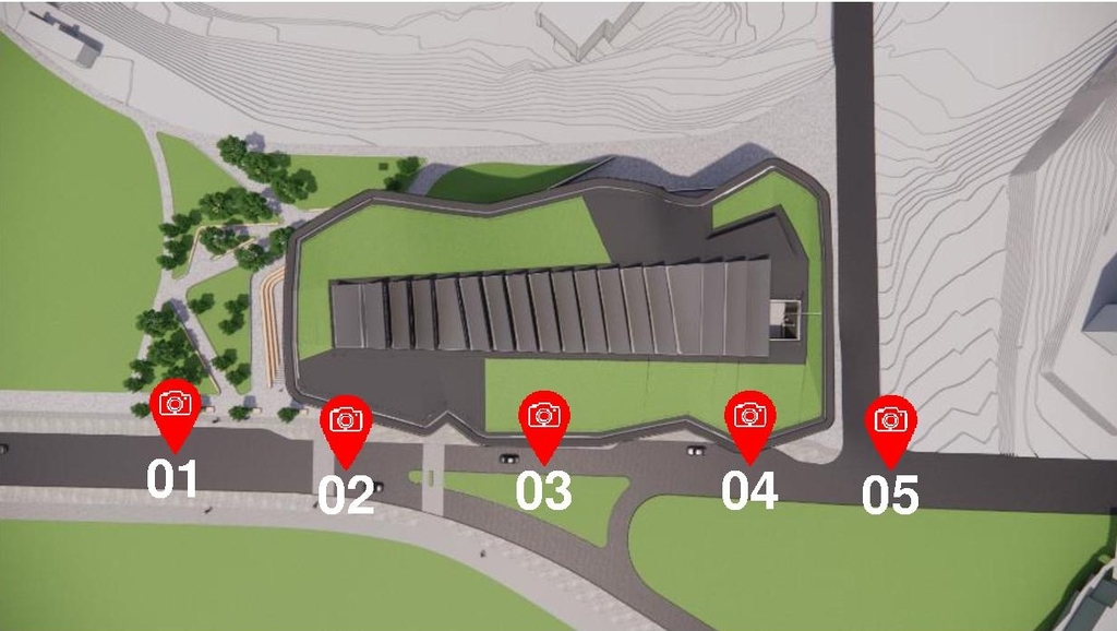 Construction site plan for project from page 16 of the file '2020-08-05 - Joint Design Review Panel - August 5 - Design Brief FR - D07-12-20-0077'