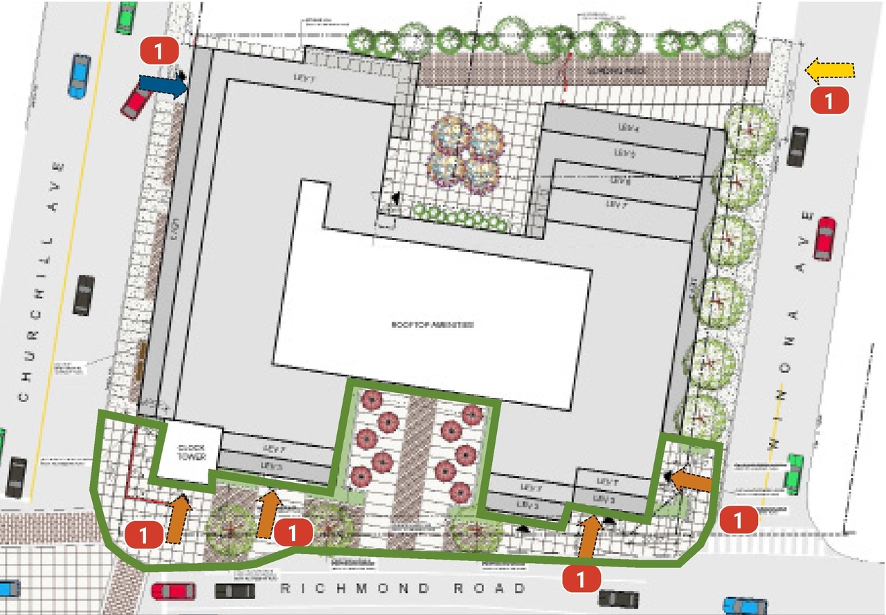 Construction site plan for project from page 12 of the file '2020-11-25 - Design Brief - Formal UDRP Dec. 4 - D07-12-20-0081'