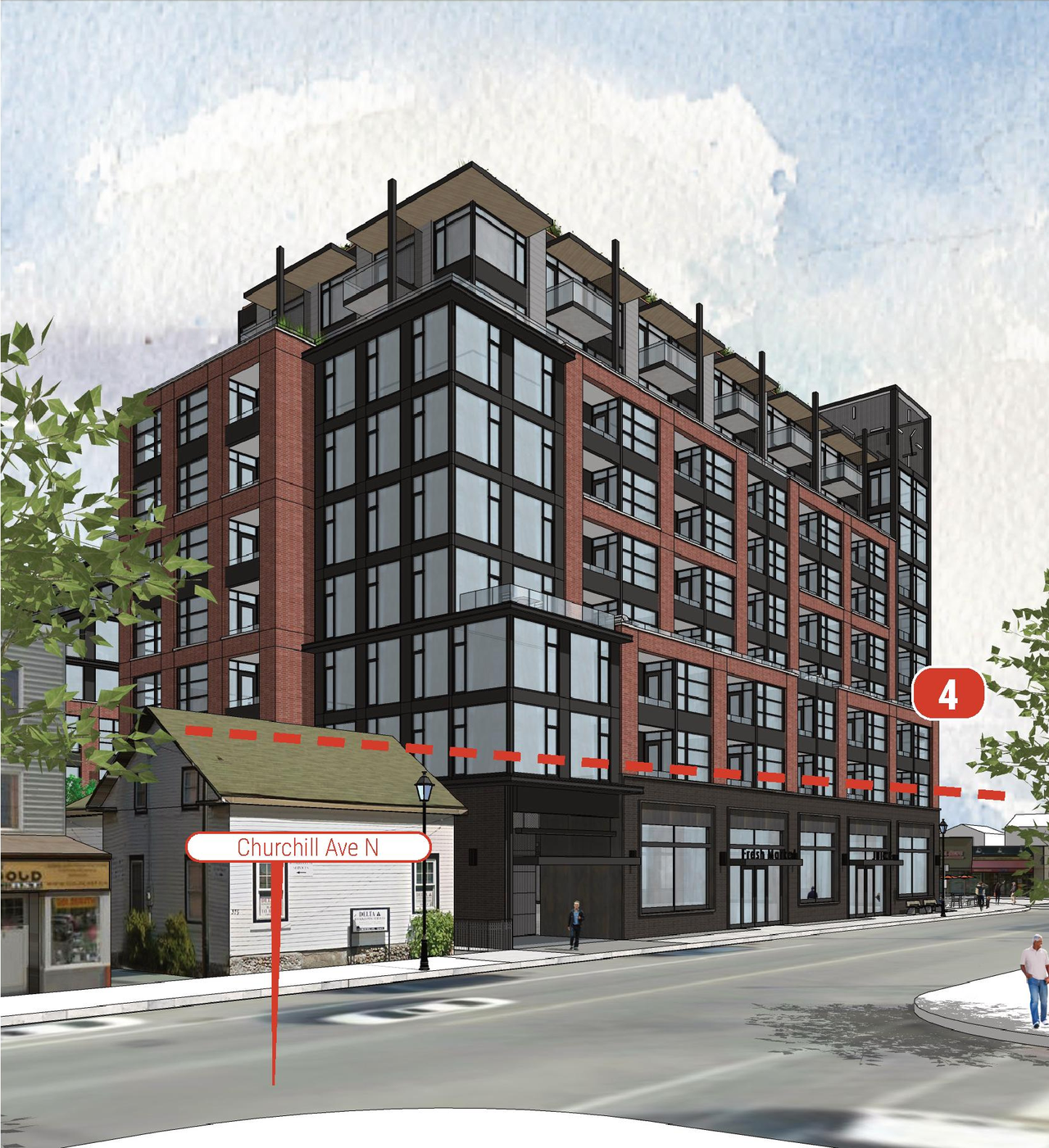 Rendering of building from page 15 of the file '2020-11-25 - Design Brief - Formal UDRP Dec. 4 - D07-12-20-0081'