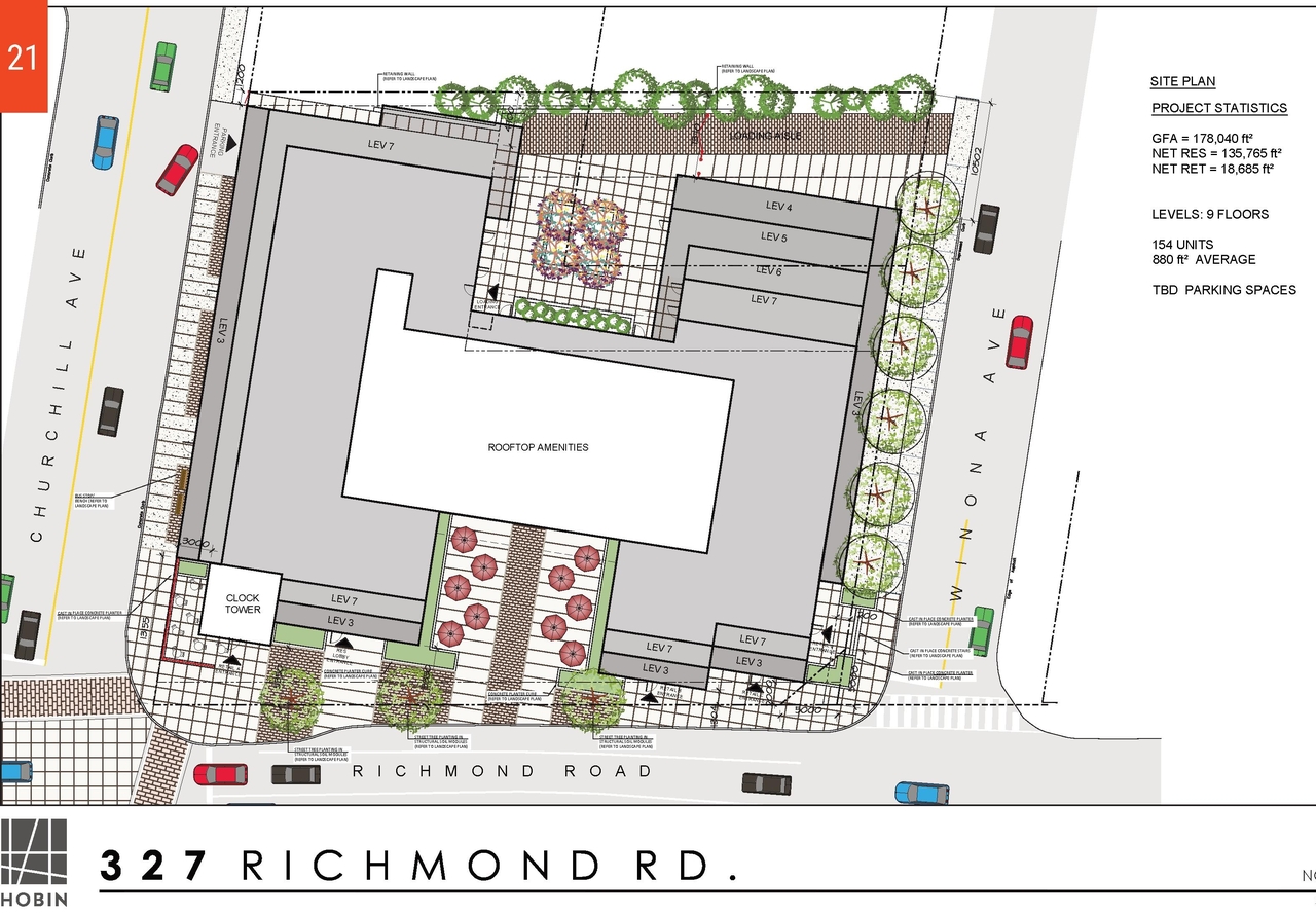 Construction site plan for project from page 21 of the file '2020-11-25 - Design Brief - Formal UDRP Dec. 4 - D07-12-20-0081'