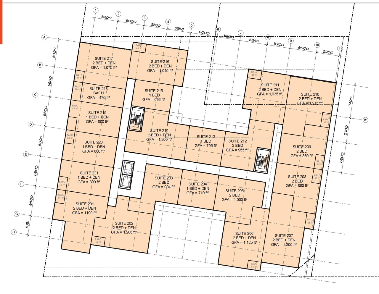 Floor plan for project from page 25 of the file '2020-11-25 - Design Brief - Formal UDRP Dec. 4 - D07-12-20-0081'