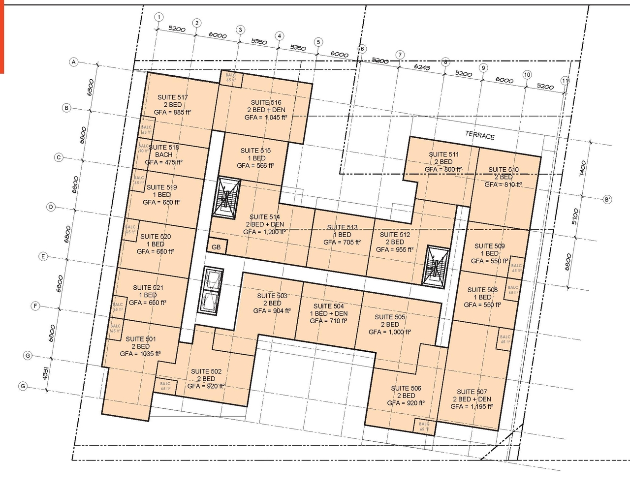 Floor plan for project from page 28 of the file '2020-11-25 - Design Brief - Formal UDRP Dec. 4 - D07-12-20-0081'
