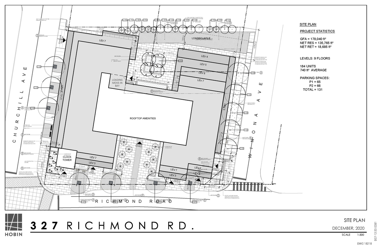 Construction site plan for project from page 1 of the file '2021-01-21 - Floor Plans - D07-12-20-0081'