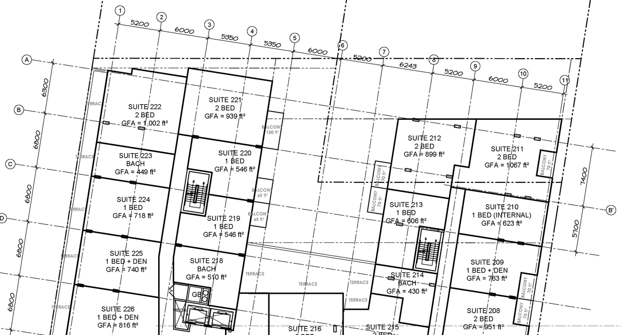 Construction site plan for project from page 2 of the file '2020-06-17 - Floor Plans - D07-12-20-0081'