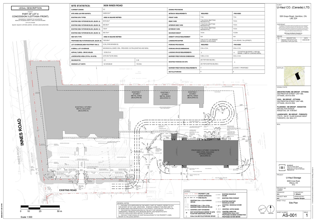 Construction site plan for project from page 23 of the file '03-30-2020 - Engineering Design Brief - D07-12-20-0086'