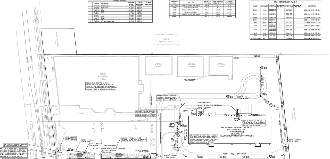 Construction site plan for project from page 24 of the file '03-30-2020 - Engineering Design Brief - D07-12-20-0086'