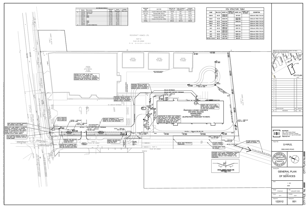 Construction site plan for project from page 24 of the file '03-30-2020 - Engineering Design Brief - D07-12-20-0086'