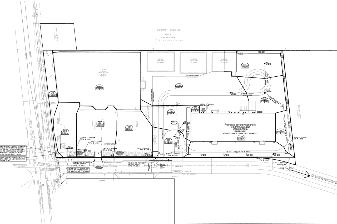 Construction site plan for project from page 41 of the file '03-30-2020 - Engineering Design Brief - D07-12-20-0086'
