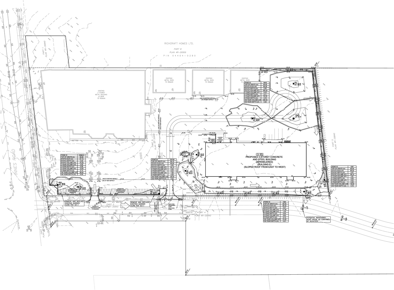 Construction site plan for project from page 42 of the file '03-30-2020 - Engineering Design Brief - D07-12-20-0086'