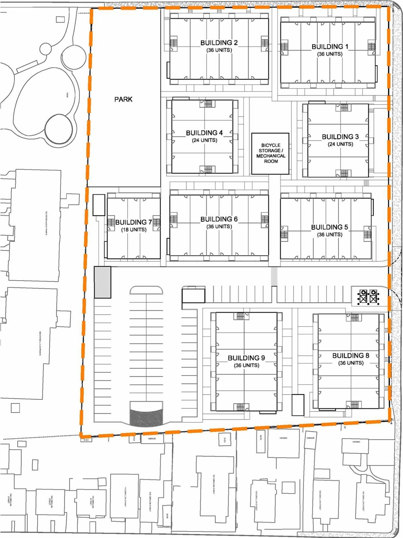 Construction site plan for project from page 7 of the file '2026-03-17 - Servicing Design Brief - D07-12-20-0118'