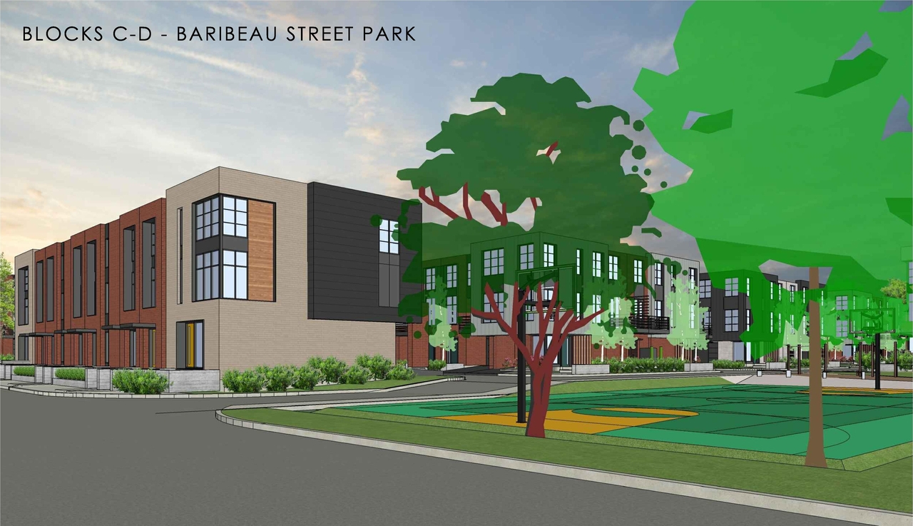 Rendering of building from page 5 of the file '2020-09-04 - Aerial View South Plans - D07-12-20-0118'