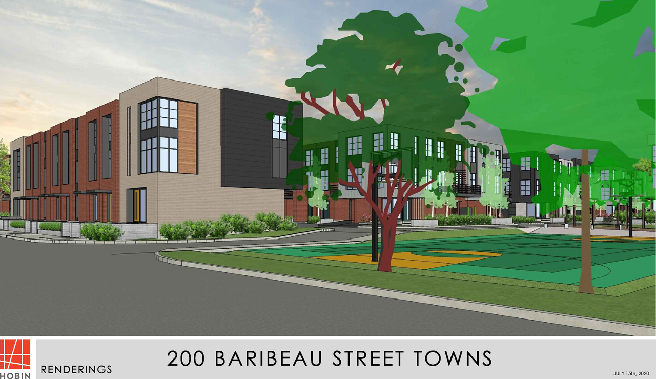 Rendering of building from page 5 of the file '2020-09-04 - Aerial View South Plans - D07-12-20-0118'