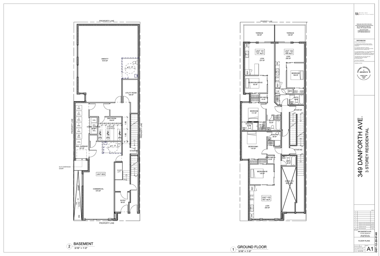 Floor plan for project from page 1 of the file '2021-11-24 - Sub 3.1 Floor Plans & Elevations - D07-12-20-0140'